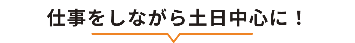 仕事しながら土日中心に